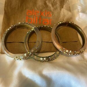 Alexis Bittar Montauk Collection Hinged Bracelet Set with dustbag